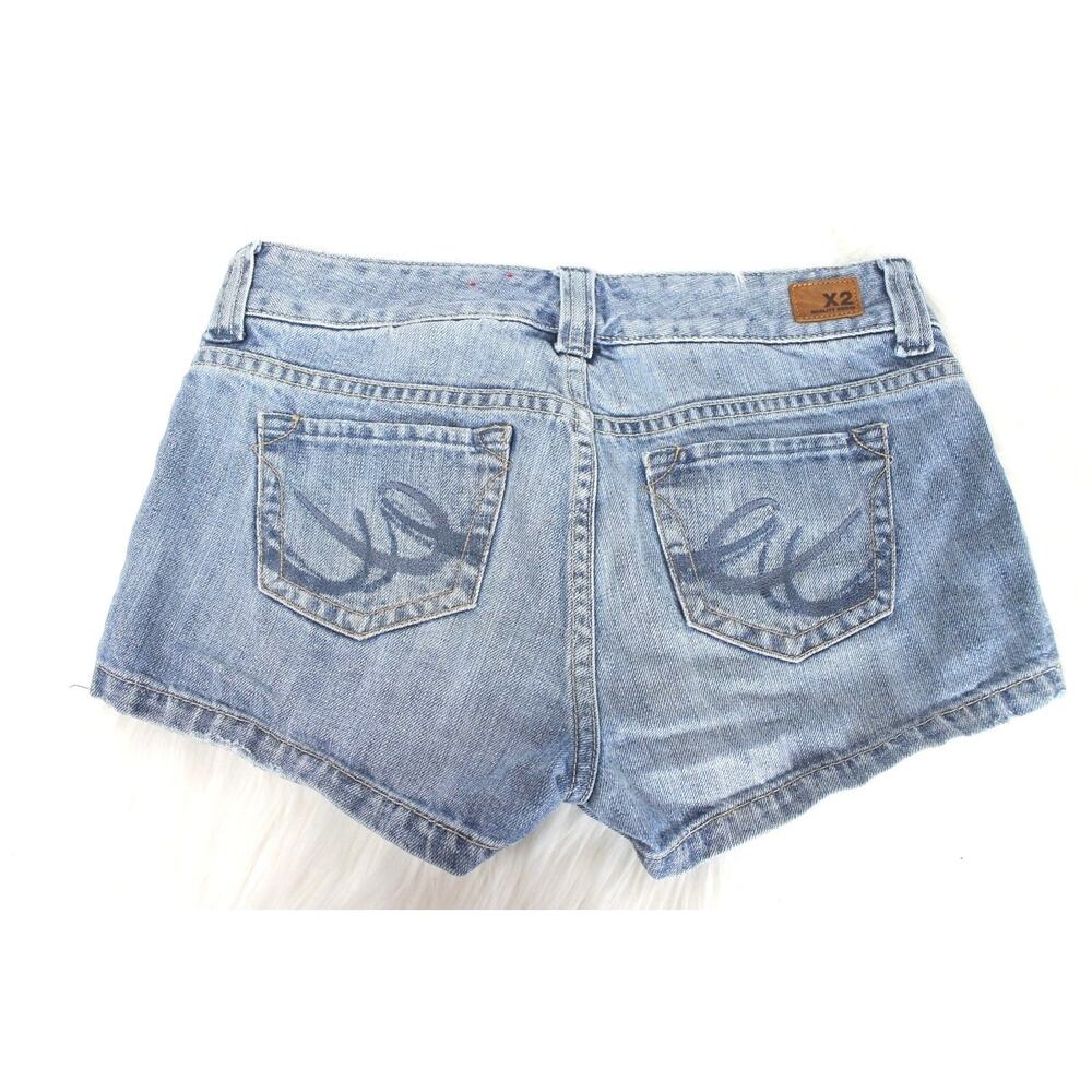 X2 Express Blue Denim Jean Shorts Womens sz 2 Actual 30x2